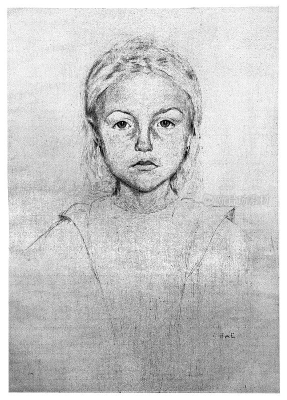 汉斯・恩德:儿童的脑袋，(1864年12月31日，特里尔- 1918年7月9日，斯戴丁)是德国印象派画家